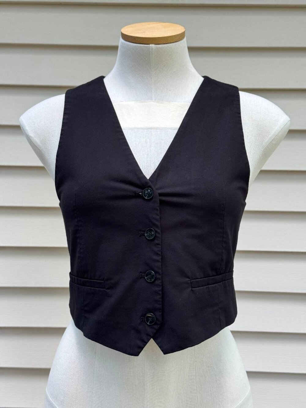Zara Black Tailored Waistcoat Vest | Size XS